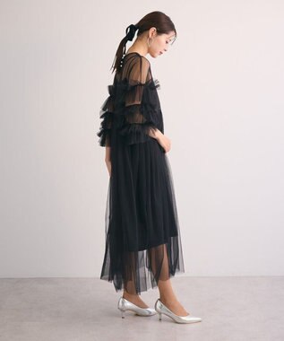 Green Parks ・Ｒａｉｌｍｅ　チュールワンピース（インナーＯＰ付） Black