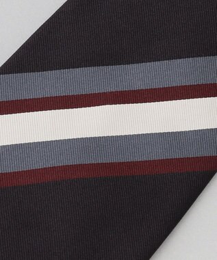 GOTAIRIKU GOTAIRIKU別注【MANTERO/マンテロ】ネクタイ_レジメンタル ブラック×グレー×ホワイト×ボルドー