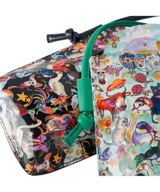 tsumori chisato CARRY 森のどうぶつたち ポーチ スマホポシェット ショルダーケース ホワイト