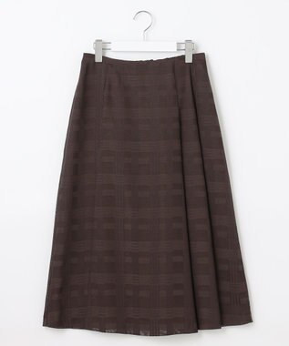 J.PRESS LADIES 【洗える】スラブカラミチェック スカート ブラウン系