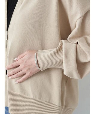 earth music&ecology ＶネックＺＩＰカーディガン Beige