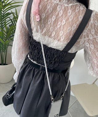 WEGO くしゅくしゅビーズストラップ ピンク