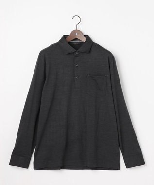 JOSEPH ABBOUD 【キングサイズ・ふっくらあたたかウール100％】ウールダディポロシャツ グレー系