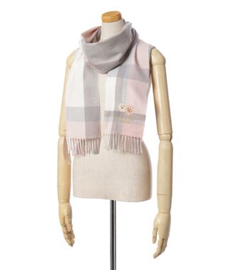 MOONBAT 【FUDGE11月号掲載】PAUL & JOE ACCESSOIRES クリザンテーム刺繍ムースタッチマフラー（パッケージ入り） ピーチ