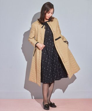 TOCCA 【消臭・洗える】CLOVER CARPET キルト中綿ロングコート ベージュ系