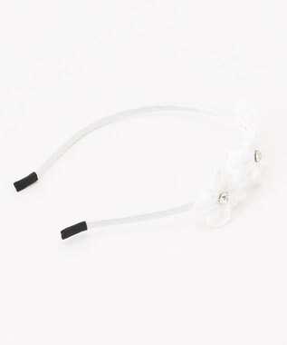 ANY KIDS お花×リボンカチューシャ ホワイト