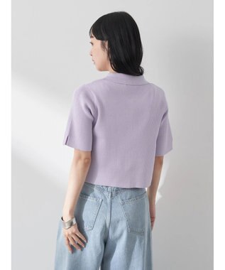 earth music&ecology 衿付きダブルＺＩＰカーディガン Lavender