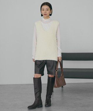 AMERICAN HOLIC シアーテレコタートルネックプルオーバー Off White