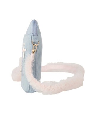 Maison de FLEUR ラインストーンデニムチュールショルダーバッグ Light Blue