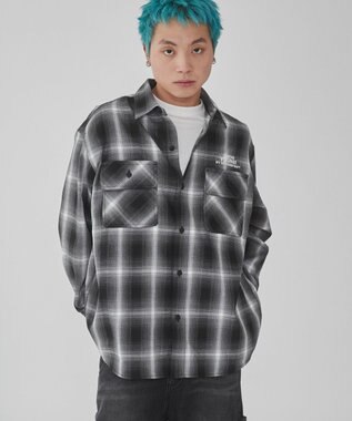 WEGO 【ユニセックス着用ITEM】グラフィックオンブレチェックシャツ（LS） 柄1