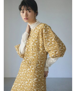 Green Parks ａ．ニットジャガード柄ワンピース Yellow