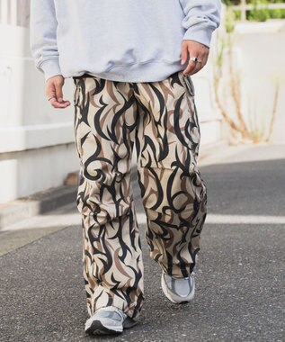 WEGO 【ユニセックス着用ITEM/SMLサイズ展開】ワイドカーゴパンツ 柄2