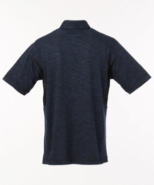 JOSEPH ABBOUD MOUNTAIN ランダムスラブリップル ポロシャツ ネイビー系