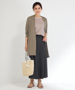 23区 L 【Lサイズ限定/洗える】ハイストレッチツイル パンツ ネイビー系