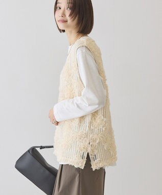 AMERICAN HOLIC 【選べる丈】Ｖネックレースベスト Ivory