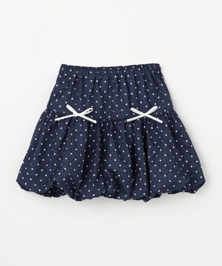 ANY KIDS 【洗濯機可能】バルーン ドットスカート ネイビー