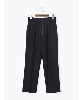 Te chichi フロントZIPリネンライクテーパードパンツ(セットアップ可) ネイビー