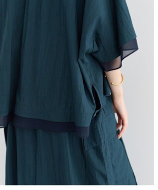 YECCA VECCA 【UVカット/遮熱/接触冷感】COOL袖シアージャケット Blue Green