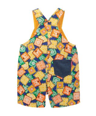 MIKI HOUSE HOT BISCUITS 【70-110cm】 バンダナ柄 オーバーオール マルチカラー