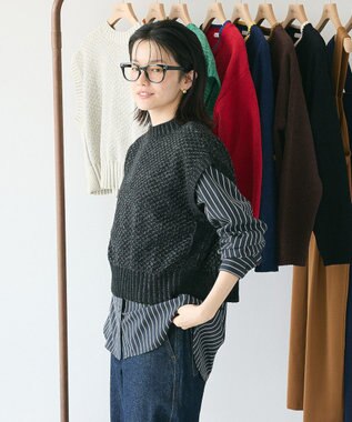 CRAFT STANDARD BOUTIQUE キナリノコラボ/洗える2wayモールニットベスト/24AW Black