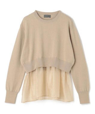 uncrave ウール ナイロン ペプラム ニット（uncrave STANDARD） ベージュ