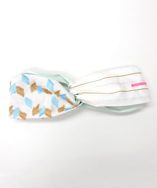 POLS ジャガード織 FRAME ヘアバンド ブルー