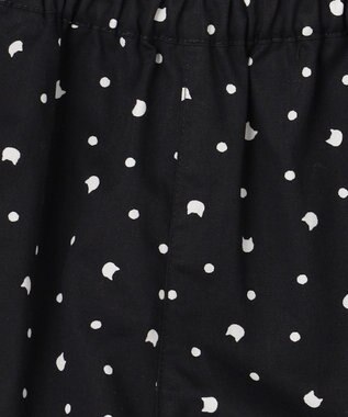 ANY KIDS 【洗濯機可能】スカラップショートパンツ ブラック（ネコ×ドット）