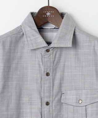 JOSEPH ABBOUD 【人気！1枚で2通りの着こなし】定番 リバーシブルシャツ ライトグレー系