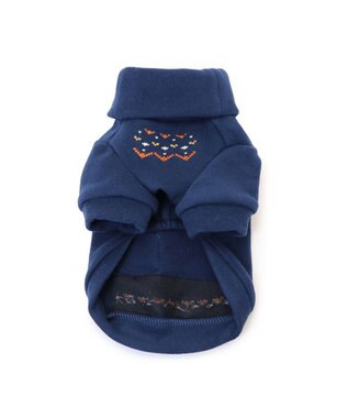 PET PARADISE ペットパラダイス ペティヒートDAN ハイネックTシャツ 《ノルディック柄》 中型犬 紺（ネイビー・インディゴ）