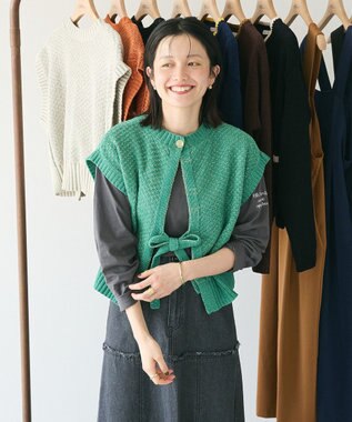 CRAFT STANDARD BOUTIQUE キナリノコラボ/洗える2wayモールニットベスト/24AW Green