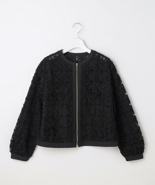 自由区 S 【SHIHOさん着用・展示会人気No.1・こだわり素材】テープエンブロイダリー ブルゾン ブラック