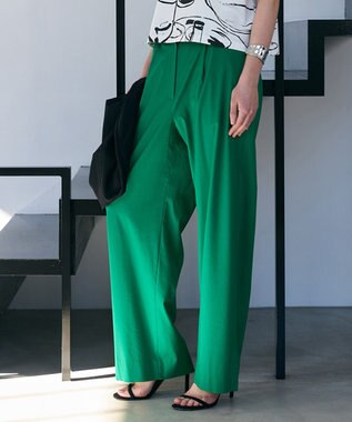 ICB L ドライリネンストレッチ ワイドストレートパンツ