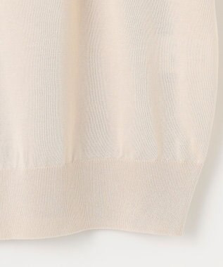 J.PRESS LADIES 【洗える・抗菌防臭】コットンアセテート バンドカラー ニット アイボリー系