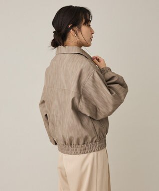 CRAFT STANDARD BOUTIQUE フェイクレザー衿ボアブルゾン Beige