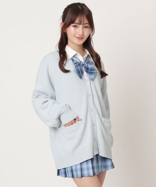 WEGO 【SCHOOLITEM】ニットカーディガン サックス
