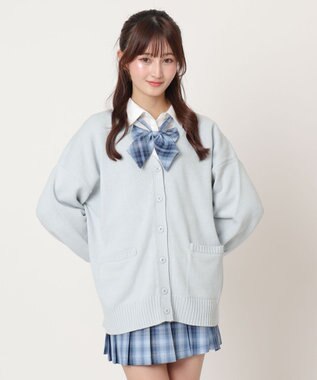 WEGO 【SCHOOLITEM】ニットカーディガン サックス