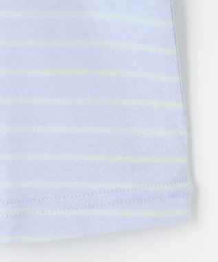 組曲 KIDS 【150-160cm】長袖ボーダー Tシャツ ミントグリーン×サックスブルー