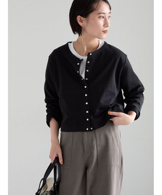 Te chichi カットソークルーネックカーディガン ブラック