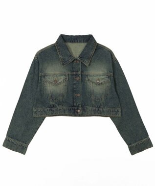 WEGO ヴィンテージウォッシュショートデニムジャケット デニム中濃加工色