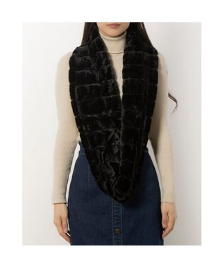 UNBILLION カシュネ cache nez / 畝入りフェイクファースヌード ブラック