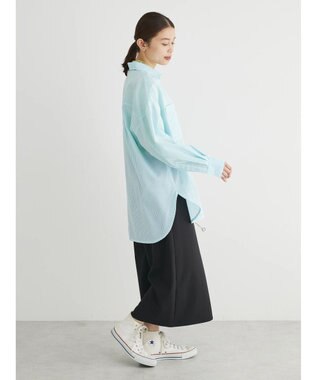 Green Parks イージーケア　ドビーストライプシャツ Green