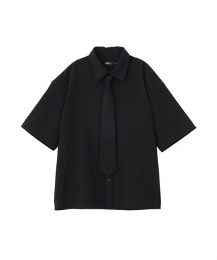 CRAFT STANDARD BOUTIQUE タイ付き半袖シャツ Black