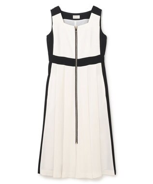 GRACE CONTINENTAL ラインバイカラードレス ホワイト