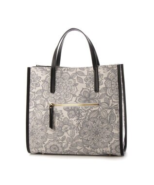 LA BAGAGERIE 【STOF】フラワープリントスクエアトート グレー