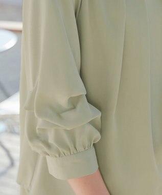 Tiaclasse つまみタック袖レイヤードブラウス ミント