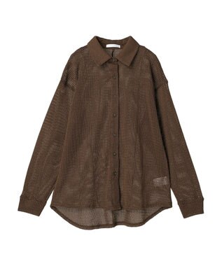 Green Parks カットレースシャツチュニック Brown