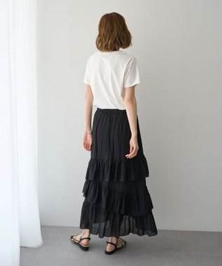 YECCA VECCA アシメラッフルスカート Black