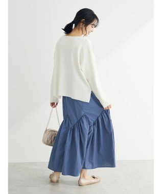 Green Parks 洗える　ボートネックニットプルオーバー Off White