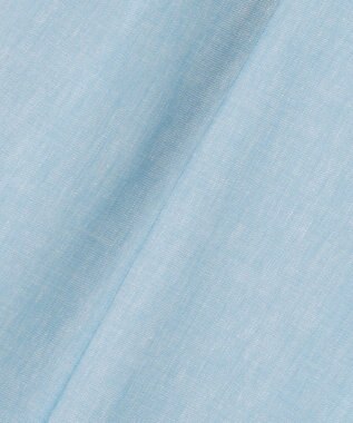 自由区 【セットアップ対応・楽チンキレイ見え】ソフトリネンダンガリーワイド パンツ サックス