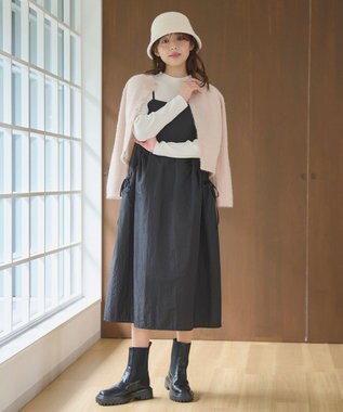 Feroux 【洗える】ニットセット キャミソールワンピース ブラック系